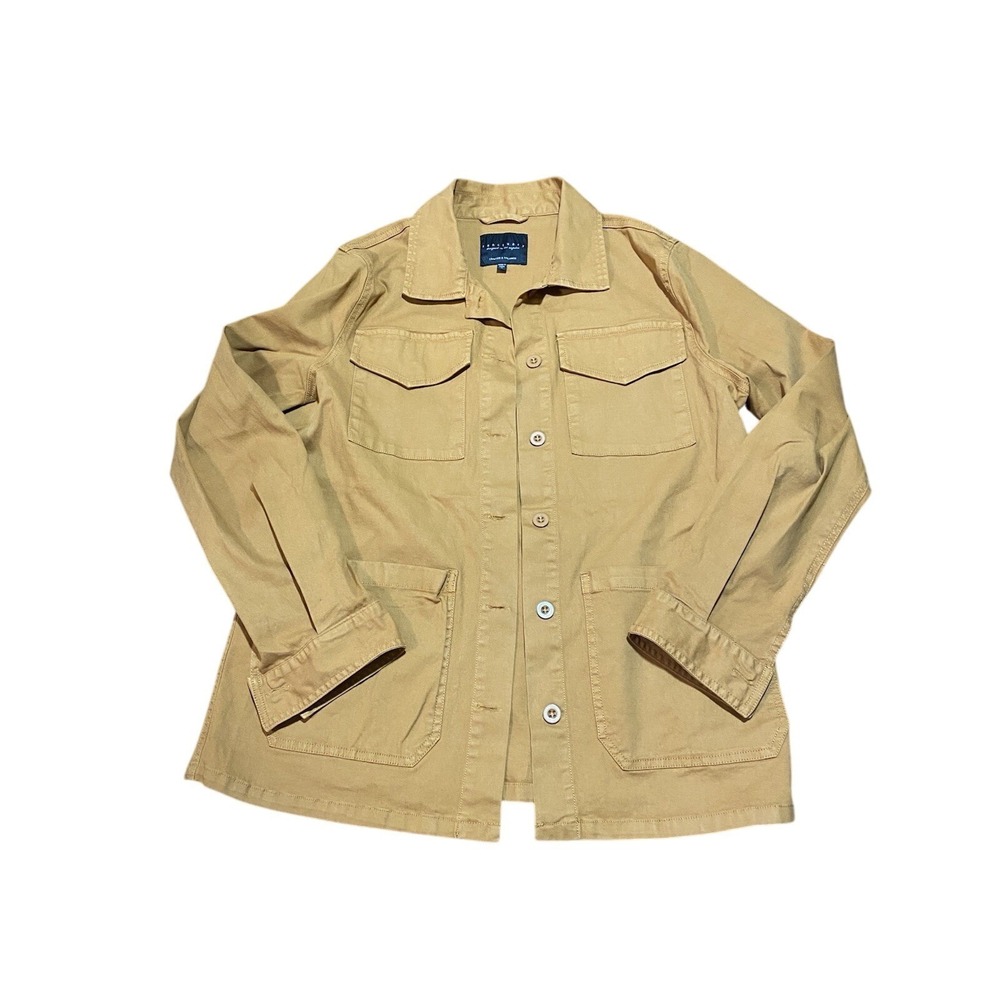 Sanctuary Tan Brown Shacket Shirt Jacket Pockets Utility Military Size Large